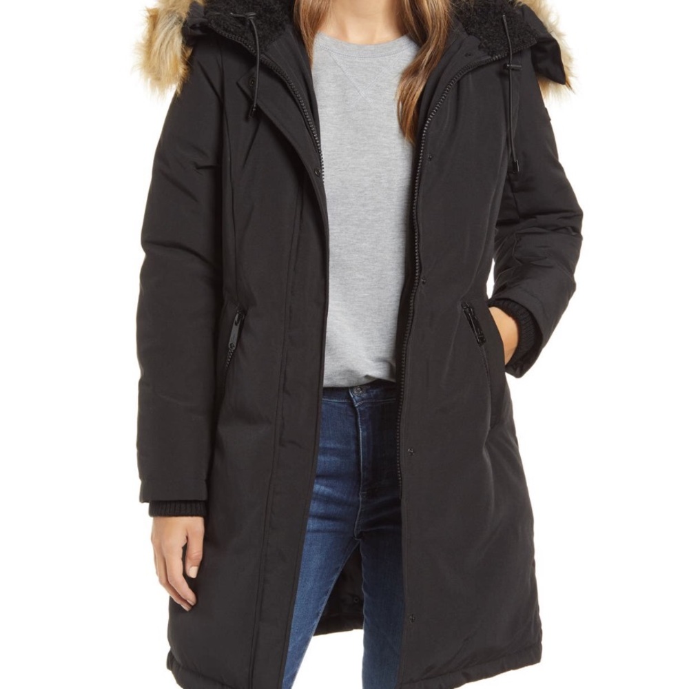 Sam Edelman Fur Trim Hooded Jacket 🧥